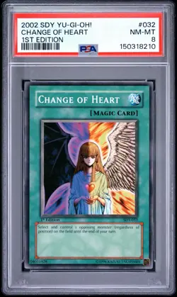 2002 1ST Edition CHANGE OF HEART #1 PSA 9 Yu-Gi-Oh! SDY-032 Starter Deck Yugi - Image 1