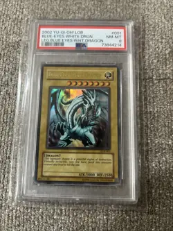 2002 Yu-Gi-Oh! LOB-001 Blue-Eyes White Dragon Psa 8 - Image 1