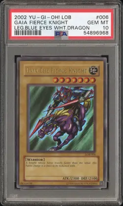 2002 Yu-Gi-Oh LOB Gaia the Fierce Knight PSA 10 GEM MINT - Image 1