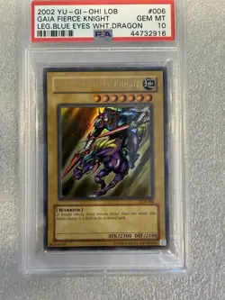 Yugioh 2002 Gaia the Fierce Knight LOB #006 LEGEND OF BLUE EYES PSA 10 Gem - Image 1