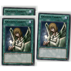 3x Graceful Charity BP02-EN137/BP01 Black Rare 1st Ed NM/LP - Image 1