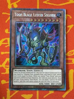 YUGIOH TOON BLACK LUSTER SOLDIER PLATINUM SECRET RARE 1ST NM RA03-EN272 - Image 1