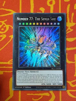YUGIOH NUMBER 77: THE SEVEN SINS GOLD/SILVER ULTRA RARE BLC1-EN038 - Image 3