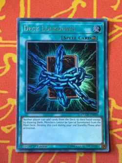 YUGIOH DECK LOCKDOWN ULTRA RARE 1ST EDITION EXC DUOV-EN090 - Image 1