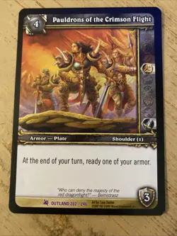 World of Warcraft TCG Outland 202/246 Pauldrons of the Crimson Flight - Image 1