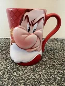 Disney Store Grumpy Mug Snow White Seven Dwarfs Red Character Mug cup - Image 1