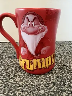 Disney Store Grumpy Mug Snow White Seven Dwarfs Red Character Mug cup - Image 2