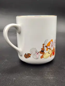 VTG Walt Disney Snow White Seven Dwarfs Coffee Mug Cup Gold Rim Japan Porcelain - Image 2