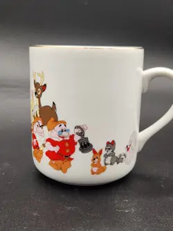 VTG Walt Disney Snow White Seven Dwarfs Coffee Mug Cup Gold Rim Japan Porcelain - Image 5