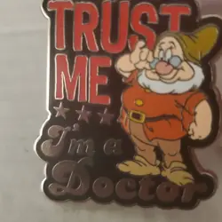 Disney Parks Pin Trust Me I'm A Doctor Doc Dwarf Snow White and Dwarfs 2014 - Image 2