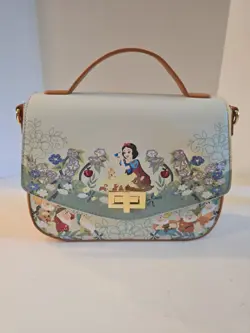 Disney Snow White 7 Dwarfs Loungefly Floral Crossbody Bag No Strap - Image 1