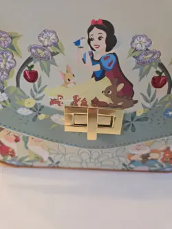 Disney Snow White 7 Dwarfs Loungefly Floral Crossbody Bag No Strap - Image 2