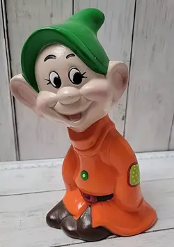 Disney Dopey Snow White Seven Dwarfs Ceramic Pottery Statue Figurine 7.75" Vtg - Image 1