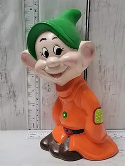Disney Dopey Snow White Seven Dwarfs Ceramic Pottery Statue Figurine 7.75" Vtg - Image 2