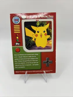 Silver Foil-Sandpaper | Black Logo | Pokemon 1999 Topps TV | TV2 #25 Pikachu - Image 3