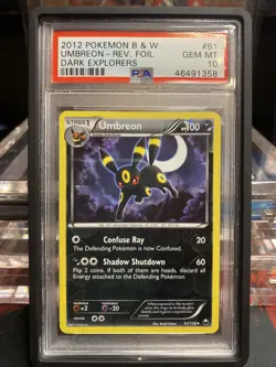 Umbreon 61/108 Reverse Holo Dark Explorers PSA 10 Gem Mint POP 4 2012 Pokemon - Image 1