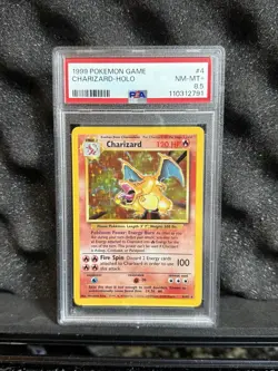 1999 Pokemon Base Set Charizard 4/102 Holo PSA 8.5 NM-MT+ - Image 1