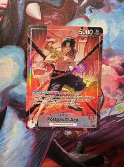 One Piece TCG Portgas D Ace (001) (Alt Art) The Time of Battle (OP16) Leader - Image 1