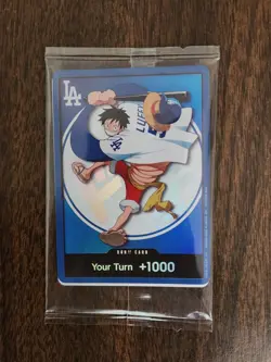 2026 Dodgers x One Piece Night Luffy DON!! Your Turn +1000 Card Sealed Foil - Image 1