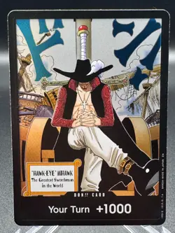 Bandai One Piece CCG Don!! Card "Hawk-Eye" Dracule Mihawk Your Turn +1000 EN - Image 1
