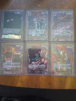 One Piece Demon/god Pack. 6 Cards. 5 Red Letters. + Imu Leader. - Image 1
