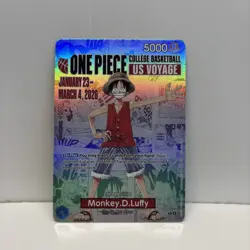 One Piece NCAA Promo Card Monkey D. Luffy US College Basketball NEAR MINT - Image 1