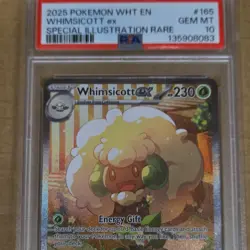 Pokemon Whimsicott ex 165/086 Sv: White Flare Special Illustration Rare PSA 10 - Image 1