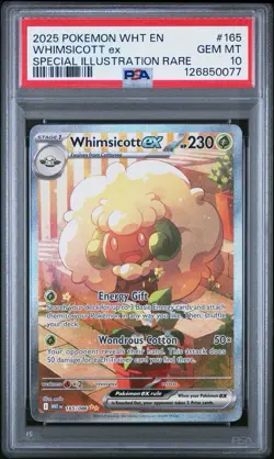 PSA 10 Whimsicott ex 165/086 White Flare Special Illustration Rare Pokemon - Image 1