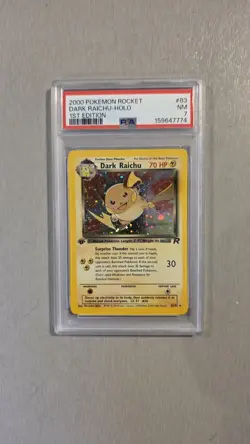 2000 POKEMON ROCKET 1ST EDITION DARK RAICHU #83/82 HOLO PSA 7 - Image 1