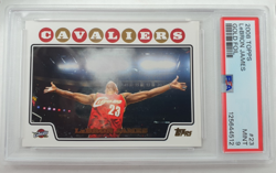 2008-09 Topps Gold Foil LeBron James Chalk Toss #23 Cavaliers PSA 9 - Image 1