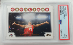 2008-09 Topps Gold Foil LeBron James Chalk Toss #23 Cavaliers PSA 9 - Image 4