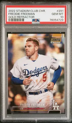 2022 Topps Stadium Club Chrome Freddie Freeman Gold Refractor /50 PSA 10 - Image 1