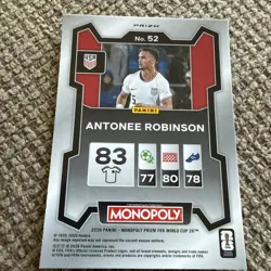 2026 Panini Priz Monop Fifa World Cup-Antonee Robinson #52 Four Corners Grn Wave - Image 2