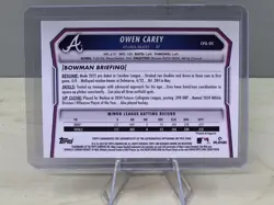 Owen Carey Packfractor Autograph /89 2026 Bowman Chrome 1st #CPA-OC Atl Braves - Image 2