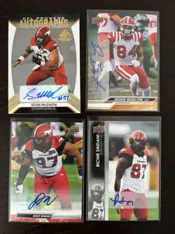 Lot of 4 Upper Deck CFL Autograph Cards Calgary Stampeders - Image 1
