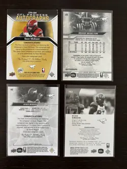Lot of 4 Upper Deck CFL Autograph Cards Calgary Stampeders - Image 2