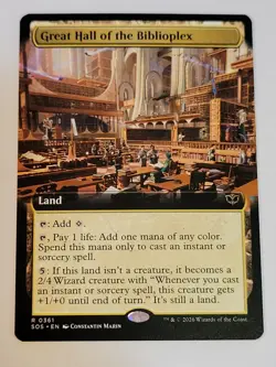 Great Hall of the Biblioplex -Extended Art- SECRETS OF STRIXHAVEN SOS 361 mtg NM - Image 1