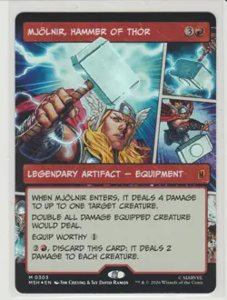 Mjolnir, Hammer of Thor - Borderless Foil Mythic MtG Card MSH 303 - Image 1