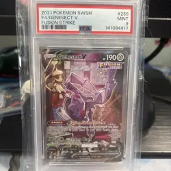 2021 Pokemon Sword & Shield Fusion Strike #255 Genesect V PSA 9 - Image 1