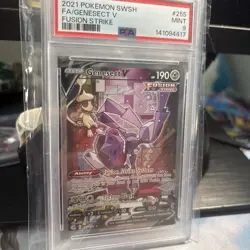 2021 Pokemon Sword & Shield Fusion Strike #255 Genesect V PSA 9 - Image 3