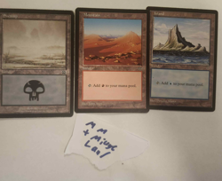 Lot of 3 Old Lands: Mirage Mercadian Masques :: Swamp. Mountain, Island - Image 1
