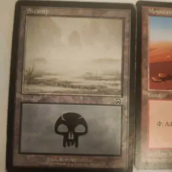 Lot of 3 Old Lands: Mirage Mercadian Masques :: Swamp. Mountain, Island - Image 2