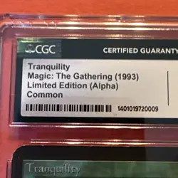 1993 MAGIC THE GATHERING MTG ALPHA TRANQUILITY CGC 6 EX/MN - Image 2