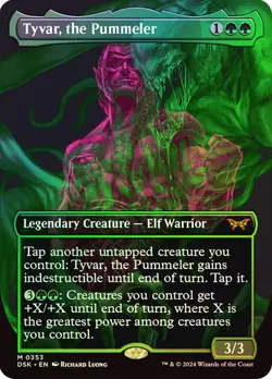 MTG TYVAR, THE PUMMELER BORDERLESS FOIL Duskmourn: House of Horror NM - Image 1