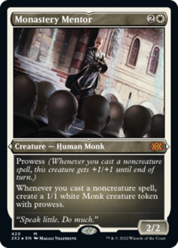 [1x] Monastery Mentor - Foil Etched Near Mint, English Double Masters 2022 Extra - Image 1