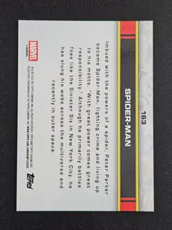 2026 Topps Chrome Marvel Spiderman Purple Refractor /75 #163 - Image 3