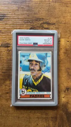 1979 Topps Ozzie Smith #116 (RC) Signed PSA 8 DNA Auto 10 - Image 1