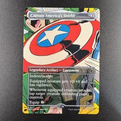 Captain America's Shield (Borderless) 0317 (R) MTG Marvel Super Heroes (MSH) - Image 1