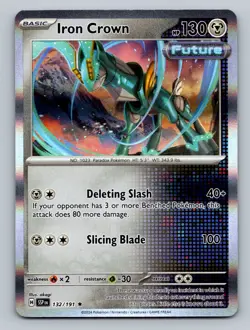 Iron Crown Rare SV08: Surging Sparks #132/191 Holo tcg Pokemon Card NM - Image 1