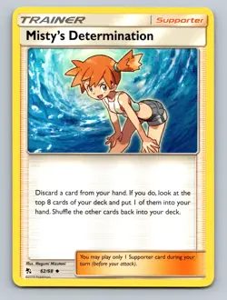 Misty's Determination Uncommon Hidden Fates #62/68 tcg Pokemon Card NM - Image 1